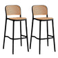 Sgabello moderno con poggiapiedi quadrato Sgabello in rattan di plastica in bianco e nero