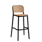 Sgabello moderno con poggiapiedi quadrato Sgabello in rattan di plastica in bianco e nero