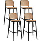 Sgabello moderno con poggiapiedi quadrato Sgabello in rattan di plastica in bianco e nero