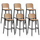 Sgabello moderno con poggiapiedi quadrato Sgabello in rattan di plastica in bianco e nero