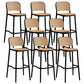 Sgabello moderno con poggiapiedi quadrato Sgabello in rattan di plastica in bianco e nero