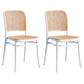Sgabello moderno con poggiapiedi quadrato Sgabello in rattan di plastica in bianco e nero
