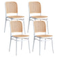 Sgabello moderno con poggiapiedi quadrato Sgabello in rattan di plastica in bianco e nero