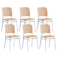 Sgabello moderno con poggiapiedi quadrato Sgabello in rattan di plastica in bianco e nero