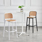 Sgabello moderno con poggiapiedi quadrato Sgabello in rattan di plastica in bianco e nero