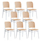 Sgabello moderno con poggiapiedi quadrato Sgabello in rattan di plastica in bianco e nero
