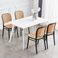 Sgabello moderno con poggiapiedi quadrato Sgabello in rattan di plastica in bianco e nero