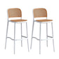 Sgabello moderno con poggiapiedi quadrato Sgabello in rattan di plastica in bianco e nero