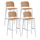 Sgabello moderno con poggiapiedi quadrato Sgabello in rattan di plastica in bianco e nero