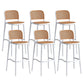 Sgabello moderno con poggiapiedi quadrato Sgabello in rattan di plastica in bianco e nero