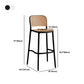 Sgabello moderno con poggiapiedi quadrato Sgabello in rattan di plastica in bianco e nero