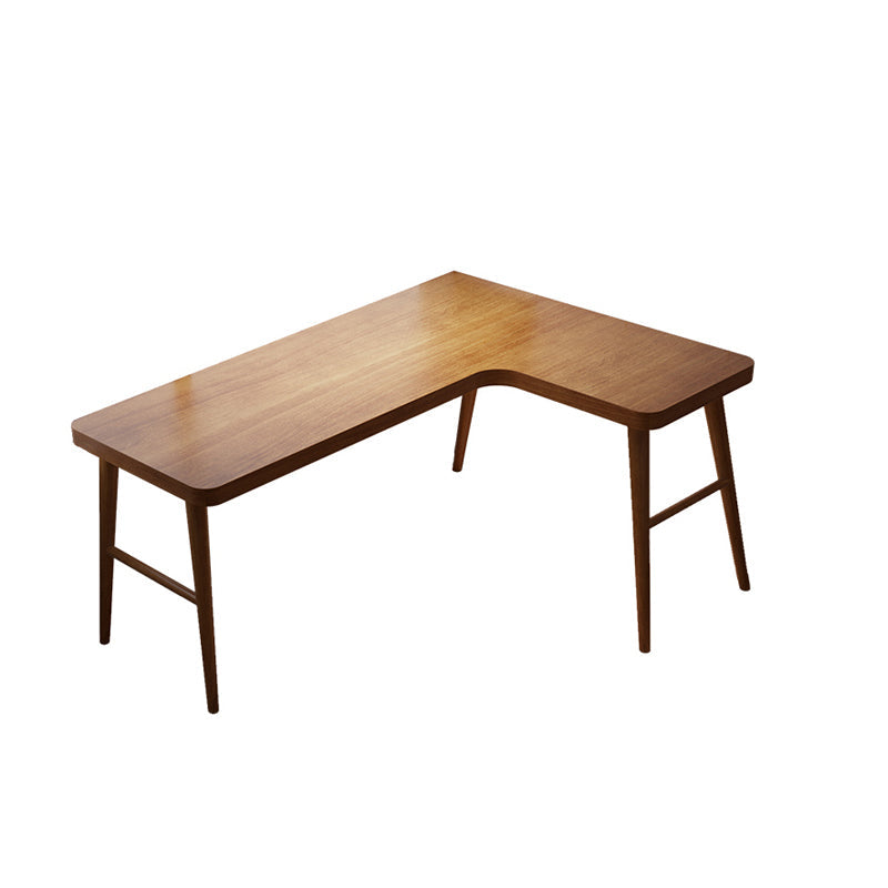 Mid-Century Modern Office Desk Wood Wear-Resistant Brown L-Shape Corner Desk Right Hand Return Clearhalo 'furn' 'furn_office_desk' 'Furniture' 'Office Desks' 'Office Furniture' 'office_desk' 5621787