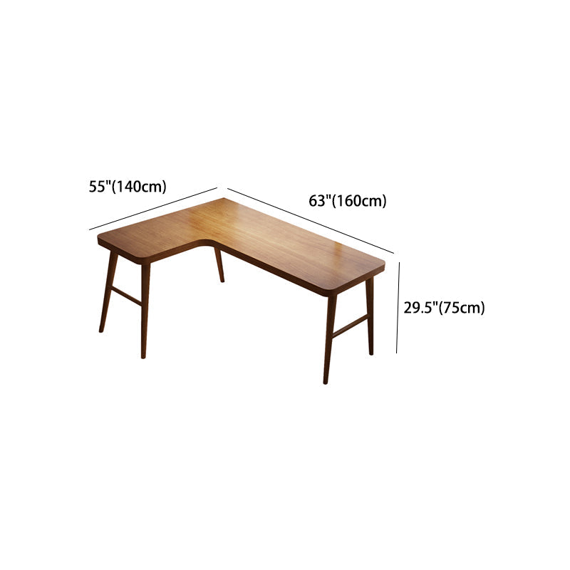 Mid-Century Modern Office Desk Wood Wear-Resistant Brown L-Shape Corner Desk Clearhalo 'furn' 'furn_office_desk' 'Furniture' 'Office Desks' 'Office Furniture' 'office_desk' 5621805