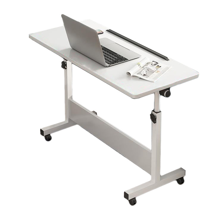Hight Adjustable Standing Desk Converter Folding Desk with Steel Table Leg White Clearhalo 'furn' 'furn_office_desk' 'Furniture' 'Office Desks' 'Office Furniture' 'office_desk' 5621893