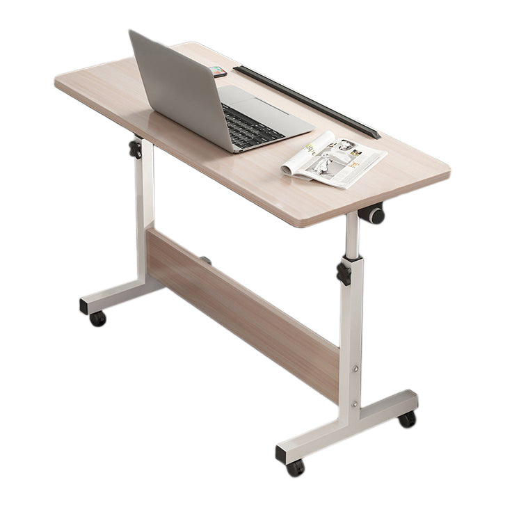 Hight Adjustable Standing Desk Converter Folding Desk with Steel Table Leg Off-White Clearhalo 'furn' 'furn_office_desk' 'Furniture' 'Office Desks' 'Office Furniture' 'office_desk' 5621895