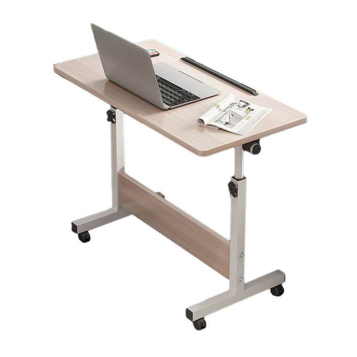 Wooden Contemporary Folding Desk Hight Adjustable Desk with Caster Wheels 24"L x 16"W x 25.5"H Off-White Clearhalo 'furn' 'furn_office_desk' 'Furniture' 'Office Desks' 'Office Furniture' 'office_desk' 5622052