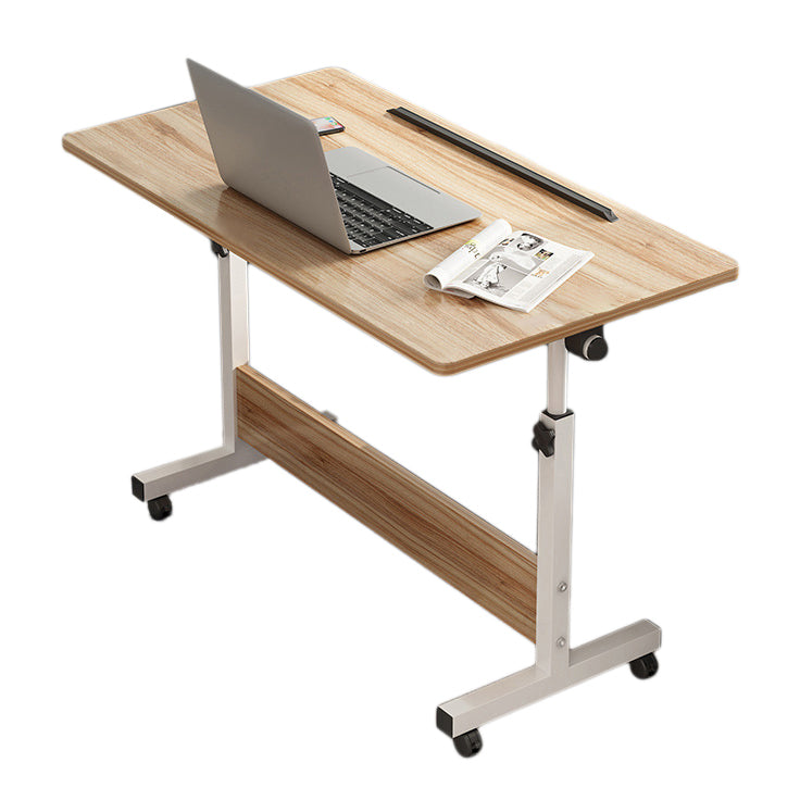 Wooden Contemporary Folding Desk Hight Adjustable Desk with Caster Wheels 31"L x 20"W x 26"H Natural Clearhalo 'furn' 'furn_office_desk' 'Furniture' 'Office Desks' 'Office Furniture' 'office_desk' 5622057