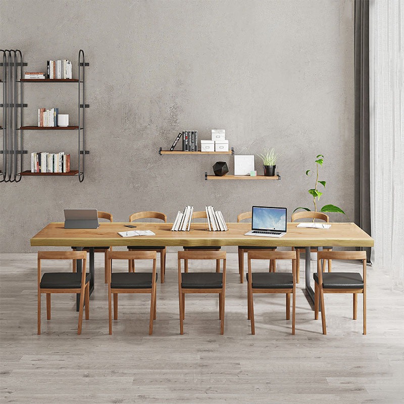 Solid Wood Meeting Table Home Office Free Form Modern Writing Desk