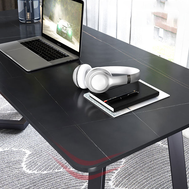 Black Office Desk Contemporary Style Writing Desk for Office and Home