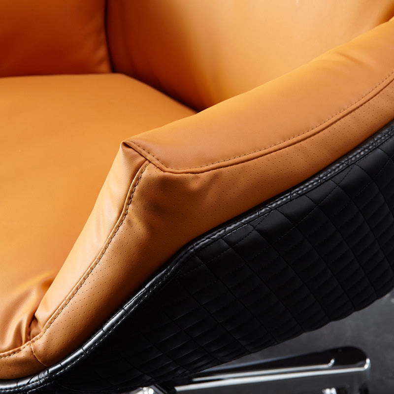 High Back Leather Office Chair Upholstered Arm Task Chair with Steel Base Clearhalo 'furn' 'furn_office_chair' 'Furniture' 'Office Chairs' 'Office Furniture' 'office_chair' 5622162