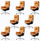 High Back Leather Office Chair Upholstered Arm Task Chair with Steel Base Orange 8 Piece Set Clearhalo 'furn' 'furn_office_chair' 'Furniture' 'Office Chairs' 'Office Furniture' 'office_chair' 5622164