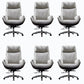 High Back Leather Office Chair Upholstered Arm Task Chair with Steel Base Grey 6 Piece Set Clearhalo 'furn' 'furn_office_chair' 'Furniture' 'Office Chairs' 'Office Furniture' 'office_chair' 5622170