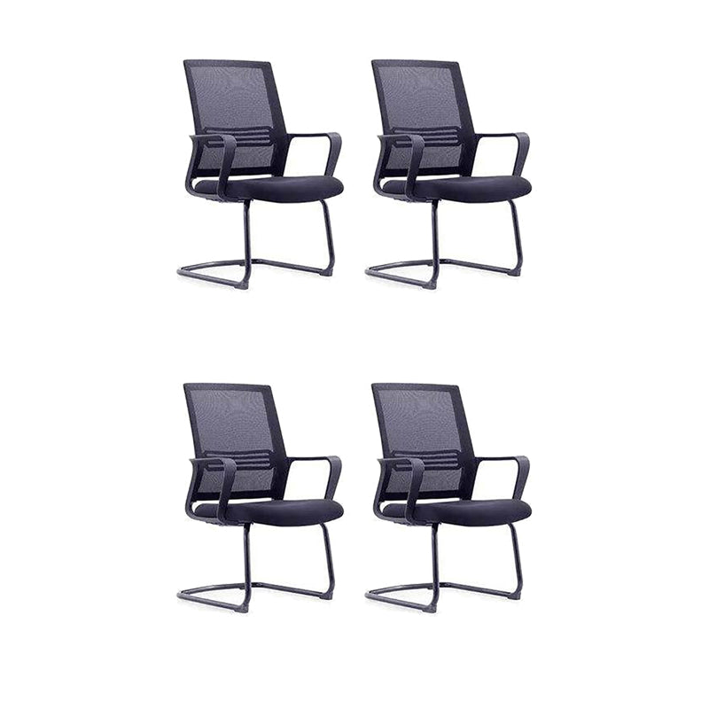 Chaise de dos du milieu de dos à bras fixe de chaise de tâche en mailles respirantes pour la maison et le bureau