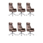 Leather Office Chair Fixed Arm Task Chair for Home and Office