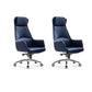 Leather Office Chair Fixed Arm Task Chair for Home and Office