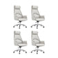 Leather Office Chair Fixed Arm Task Chair for Home and Office