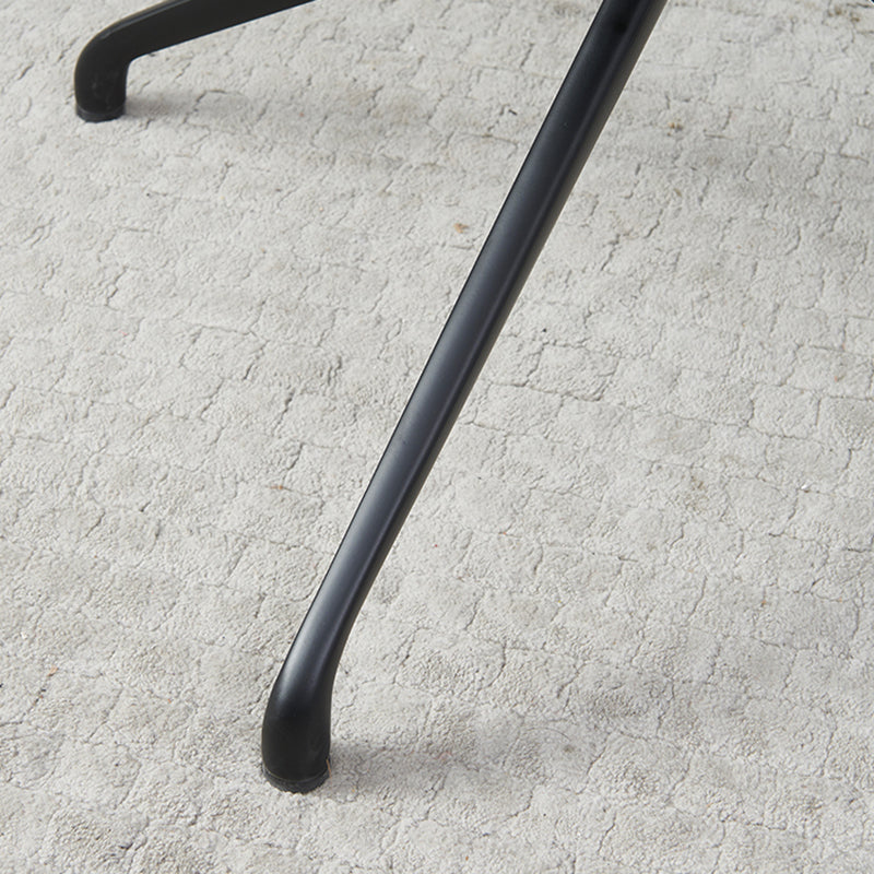 Chaise de bureau en cuir à bras fixe chaise de tâche d'image en acier inoxydable avec 4 jambes