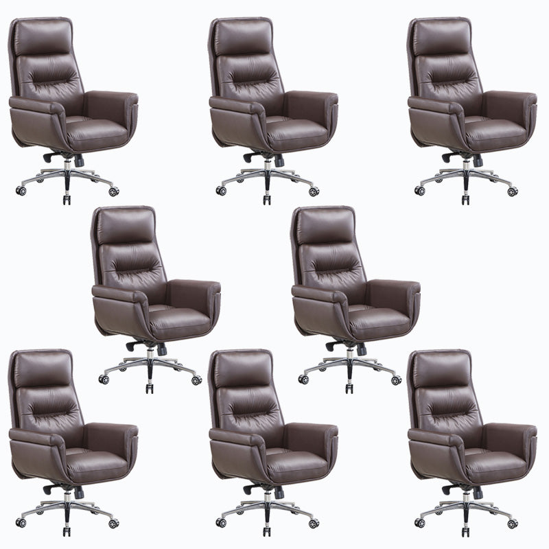 Sedia da ufficio imbottita in pelle sedia a braccio fisso con base metallica