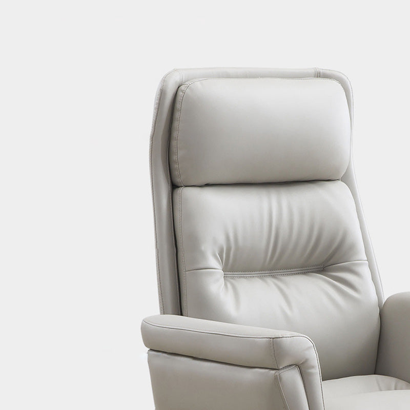 Sedia da ufficio imbottita in pelle sedia a braccio fisso con base metallica