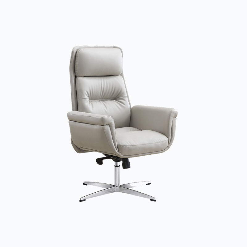Sedia da ufficio imbottita in pelle sedia a braccio fisso con base metallica