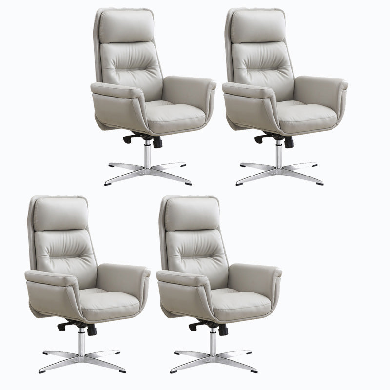 Sedia da ufficio imbottita in pelle sedia a braccio fisso con base metallica