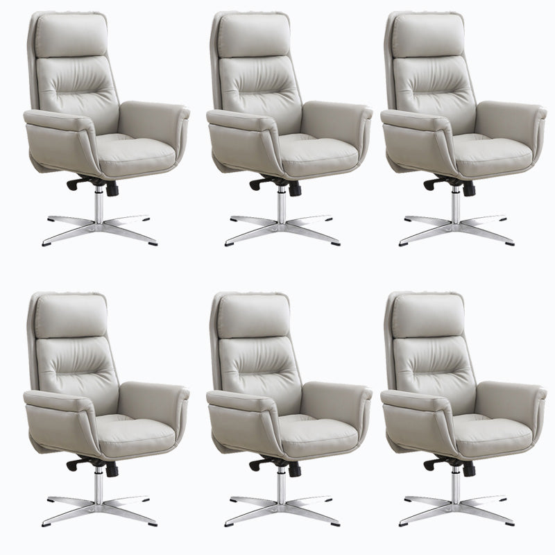 Sedia da ufficio imbottita in pelle sedia a braccio fisso con base metallica