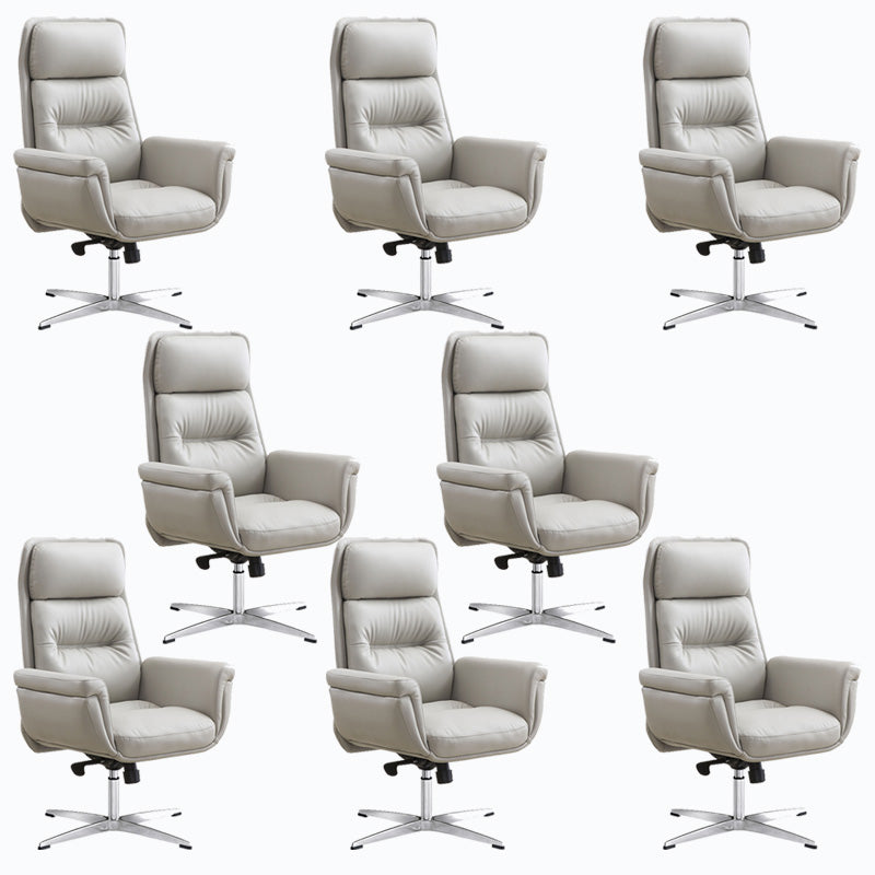 Sedia da ufficio imbottita in pelle sedia a braccio fisso con base metallica