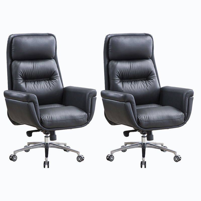 Sedia da ufficio imbottita in pelle sedia a braccio fisso con base metallica