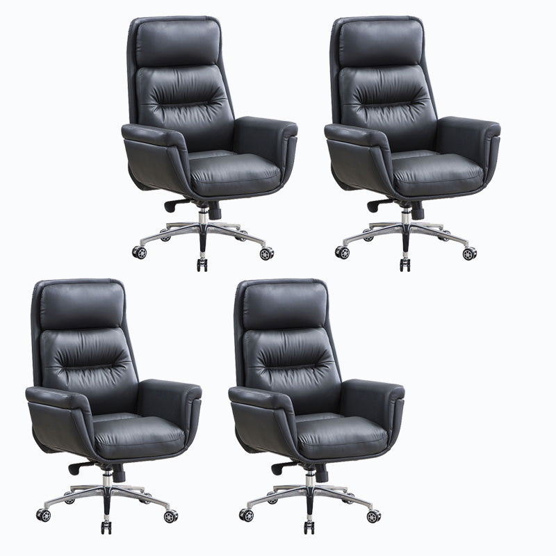 Sedia da ufficio imbottita in pelle sedia a braccio fisso con base metallica