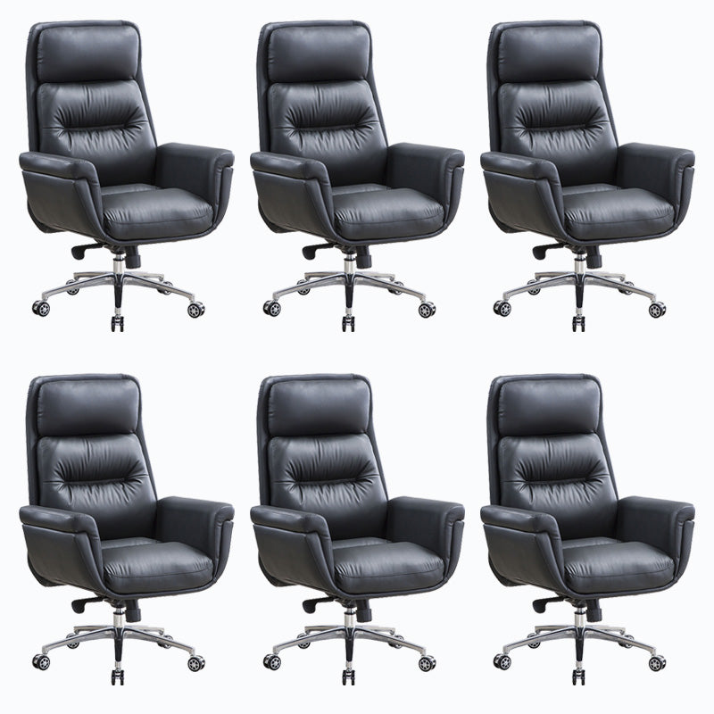 Sedia da ufficio imbottita in pelle sedia a braccio fisso con base metallica