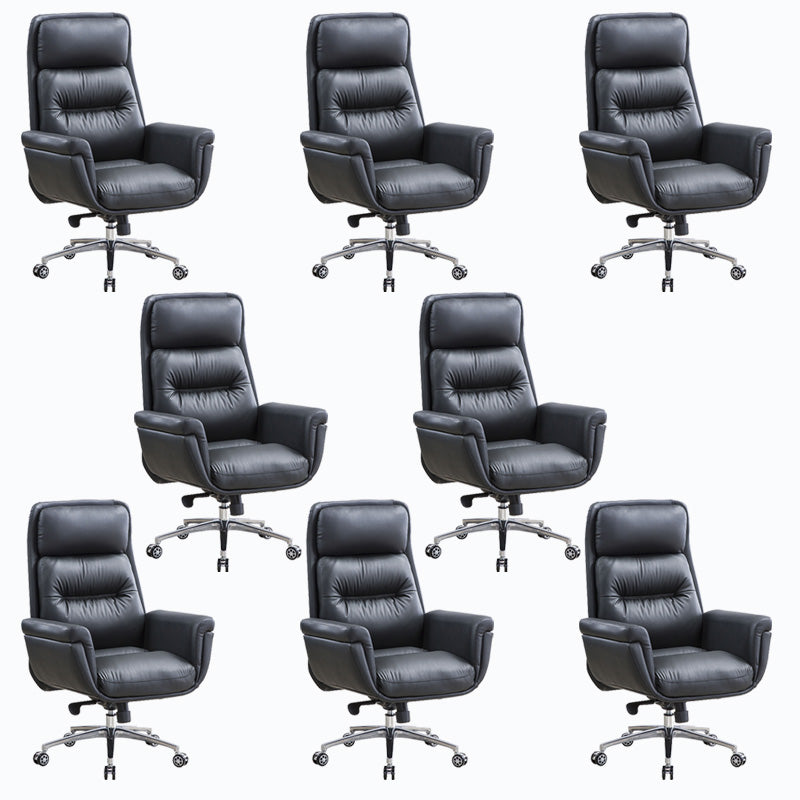 Sedia da ufficio imbottita in pelle sedia a braccio fisso con base metallica