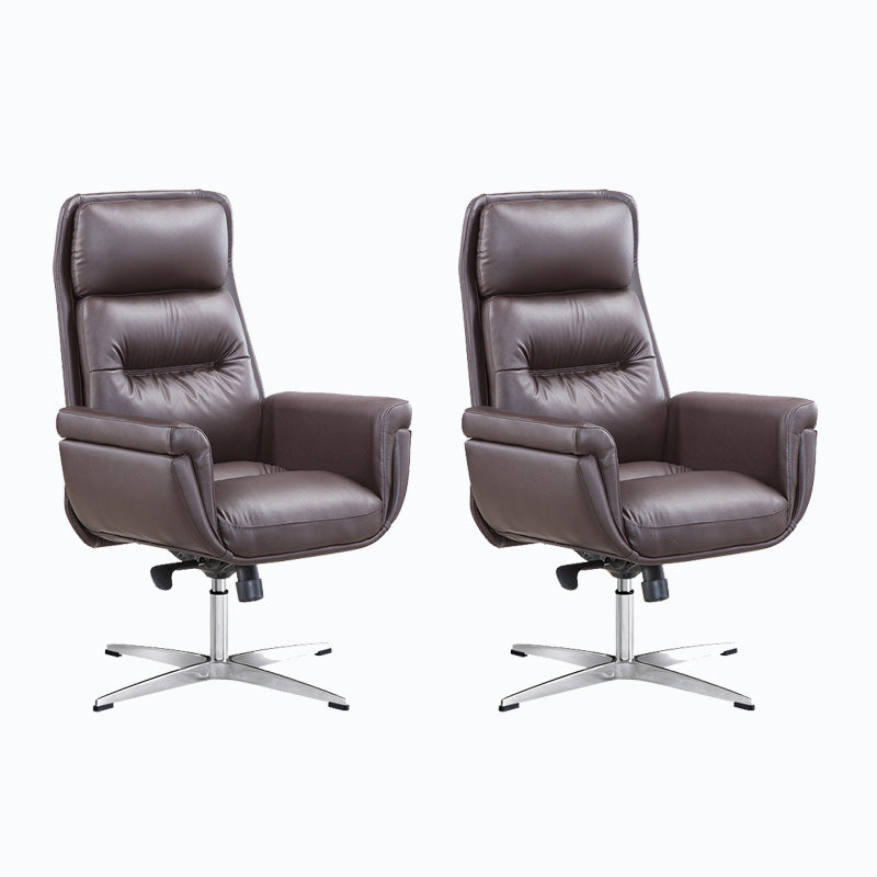 Sedia da ufficio imbottita in pelle sedia a braccio fisso con base metallica