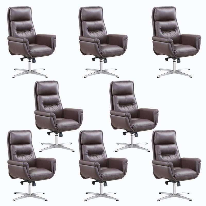 Sedia da ufficio imbottita in pelle sedia a braccio fisso con base metallica