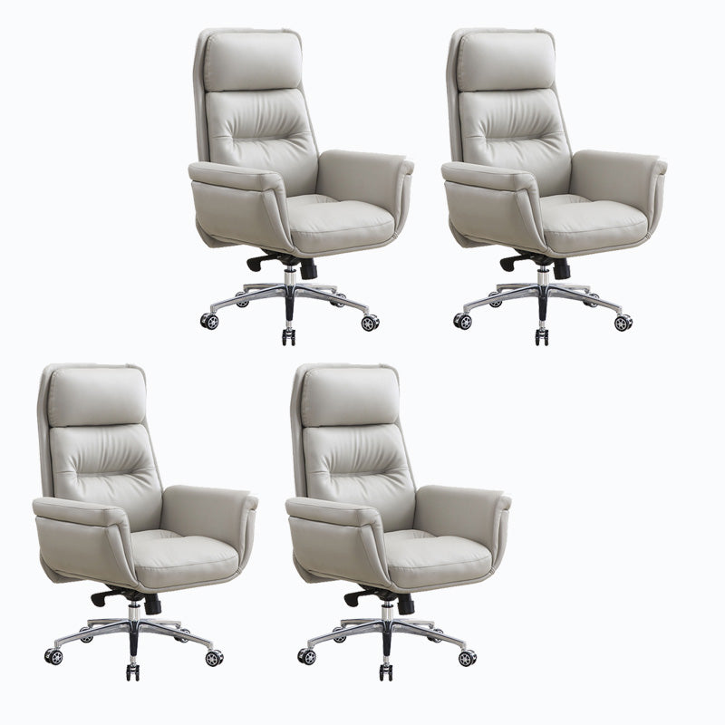 Sedia da ufficio imbottita in pelle sedia a braccio fisso con base metallica