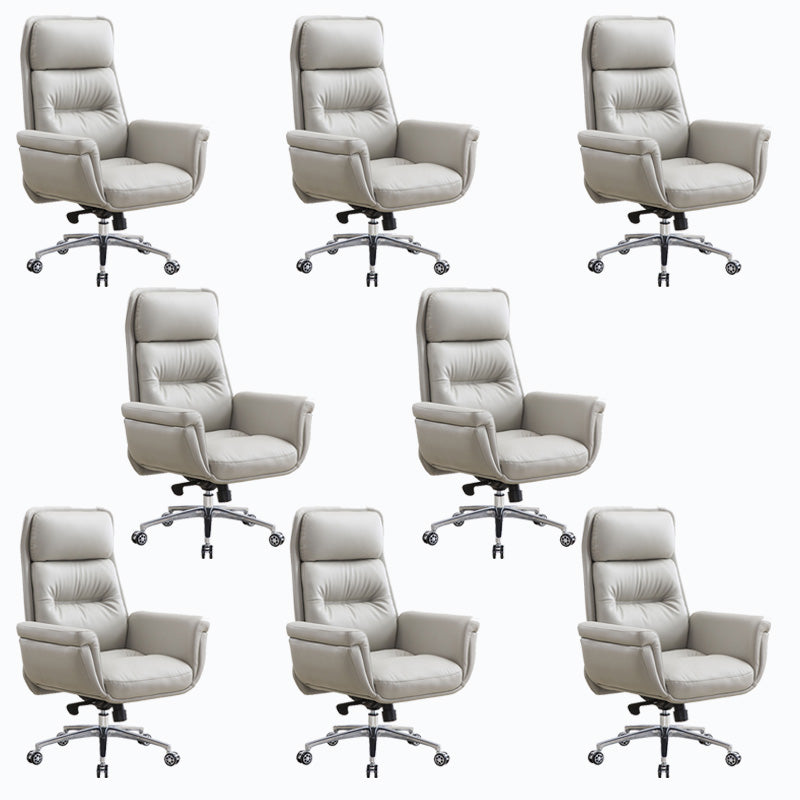 Sedia da ufficio imbottita in pelle sedia a braccio fisso con base metallica