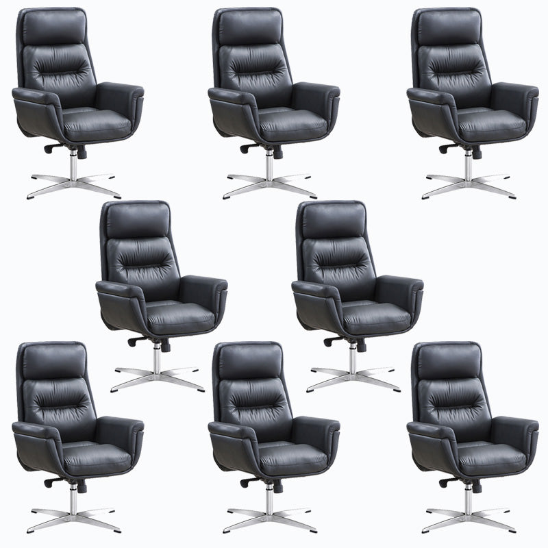 Sedia da ufficio imbottita in pelle sedia a braccio fisso con base metallica