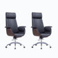 Metal Frame Office Chair Upholstered Arm High / Mid Back Task Chair with Wheels Black 2 Piece Set With Headrest Clearhalo 'furn' 'furn_office_chair' 'Furniture' 'Office Chairs' 'Office Furniture' 'office_chair' 5622355