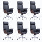 Metal Frame Office Chair Upholstered Arm High / Mid Back Task Chair with Wheels Black 6 Piece Set With Headrest Clearhalo 'furn' 'furn_office_chair' 'Furniture' 'Office Chairs' 'Office Furniture' 'office_chair' 5622359