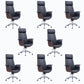 Metal Frame Office Chair Upholstered Arm High / Mid Back Task Chair with Wheels Black 8 Piece Set With Headrest Clearhalo 'furn' 'furn_office_chair' 'Furniture' 'Office Chairs' 'Office Furniture' 'office_chair' 5622360