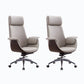 Metal Frame Office Chair Upholstered Arm High / Mid Back Task Chair with Wheels Grey 2 Piece Set With Headrest Clearhalo 'furn' 'furn_office_chair' 'Furniture' 'Office Chairs' 'Office Furniture' 'office_chair' 5622364